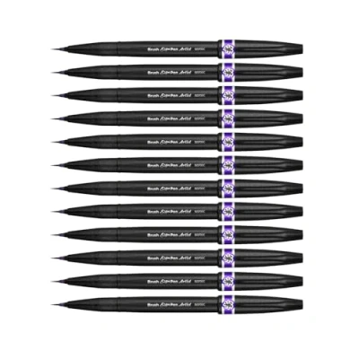 Image of Pentel SESF30C VX Extra Fine Brush Tip, Pack of 12, Purple