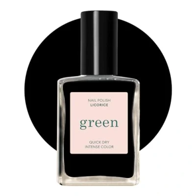 Image of MANUCURIST Green Black Nail Polish Licorice Natural Classic 9 Free Vegan and Plant Based (84%) Manicure &amp; Care 15 ml