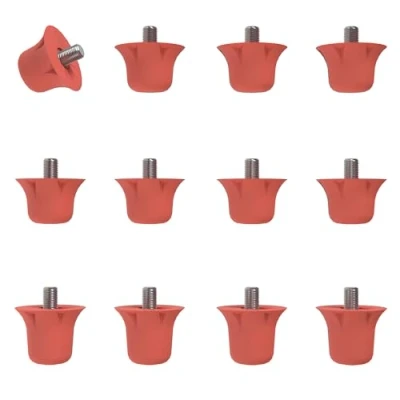 Image of 55 Sport Classic Nylon SG Replacement Football Studs 12 Pack (13/16mm) Red