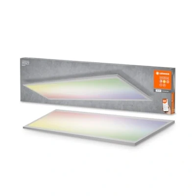 Image of LEDVANCE Smart LEDPanel Luminaire with WiFi Technology for Inside, Tunable White (3000 6500K), RGB Colors Changeable, 120 mm X 300 mm, Compatible Google and Alexa, SMART+ ORBISPLUS MULTICOLOR