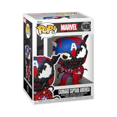 Image of Funko Pop! Marvel: Carnageized Captain America Marvel Comics Collectable Vinyl Figure Gift Idea Official Merchandise Toys for Kids &amp; Adults Comic Books Fans