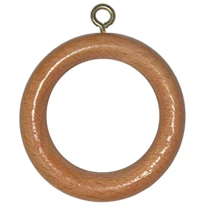 Image of Wooden Curtain Pole Rings Pack of 4 Antique Pine Effect