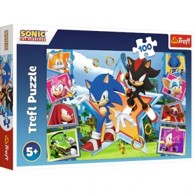 Image of Trefl Sonic The Hedgehog Meet 100 Piece Jigsaw Puzzles For Kids &amp; Friends Puzzle Children Ages 5+