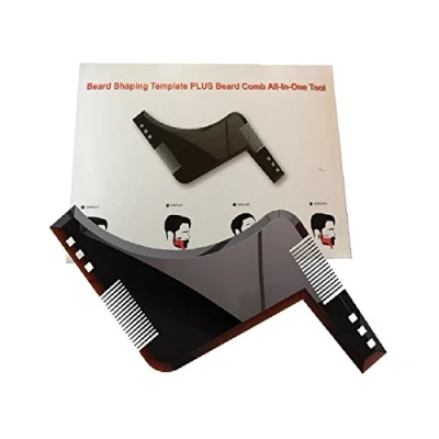Image of GENOVATION Beard Styling and Shaping Comb, Trimming Template for Perfect Lines Symmetry, Moustache Trimmer Men Quickly Creating Good Looking