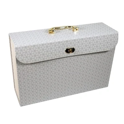 Image of Cathedral Products Chic Geometric 19 Pocket Expanding File Case with Gold Coloured Accents Stylish Document Organizer A4 Size