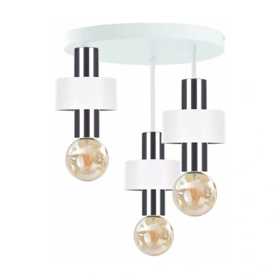 Image of Unica Multi Arm Semi Flush Ceiling Light White, Silver, 35cm, 3x E27