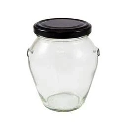 Image of Pack of 12 212ml Orcio Jam Jars with a Choice Coloured lids (Black)