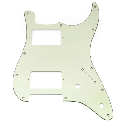 Image of Musiclily Pro 11 Holes ST HH Guitar Pickguard with Covered Humbucker 2 Pot Layout for Fender Squier Strat Style Electric Guitar, 3ply Mint Green