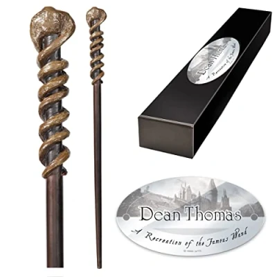 Image of The Noble Collection Dean Thomas Character Wand 14in (35cm) Wizarding World With Name Tag Harry Potter Film Set Movie Props Wands