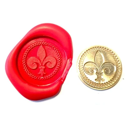 Image of A Single FLEUR DE LYS Wax Coin Seal XWSC094