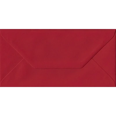Image of Scarlet Red DL 110mm x 220mm Gummed Colour Business Envelopes 100gsm (Pack of 50)