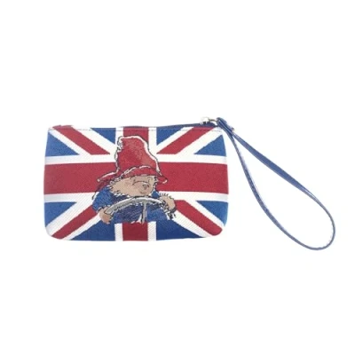 Image of Signare Tapestry Union Jack Paddington Bear Small Wristlet Clutch Bag for Women, Ladies Purse with Wrist Strap &amp; Zip Closure, Red White Blue