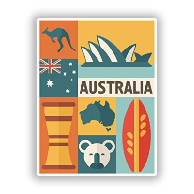 Image of 2 x 10cm/100mm Australia Vinyl Stickers Travel Luggage #10766