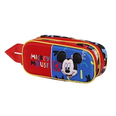 Image of Disney Mickey Mouse Joyful 3D Double Pencil Case, Blue, 22 x 9.5 cm