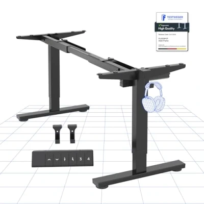 Image of FLEXISPOT Electric Height Adjustable Standing Desk Sit Stand Up with Memory Smart Pannel EF1 (Desk frameBlack)