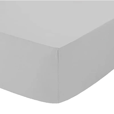 Image of Amigozone Extra Deep 16&quot;(40cm) Non Iron Percale Pollycotton Fitted Sheets (Super King, Silver)