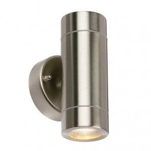 Image of Saxby Lighting Palin IP44 35W Twin Wall Light (Brushed Stainless)