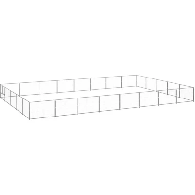 Image of vidaXL Dog Kennel Silver 40 m² Steel