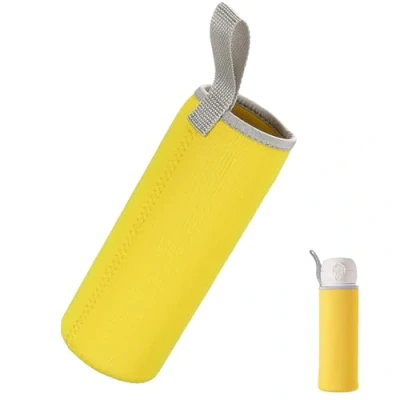 Image of WsKingWA Water Bottle Sleeve Pouch Neoprene Carrier for Outdoor Hiking Travel Drink Carrying (550ml) (Yellow)