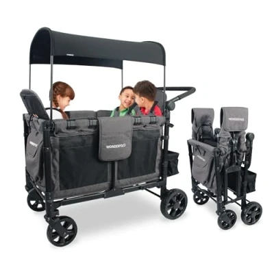Image of WonderFold W4 Elite Stroller Wagon Charcoal Grey
