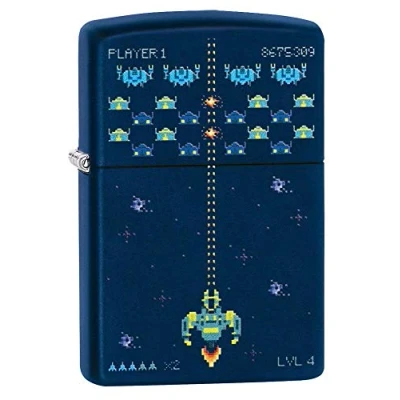 Image of Zippo Pixel Game Design Navy Matte Pocket Lighter