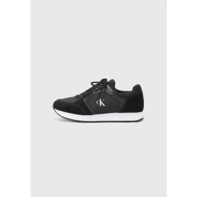 Image of Calvin Klein Women’s Sporty Lace up Sock Runner Trainers, Black (Black), 7