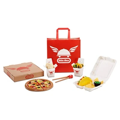 Image of Little Tikes First Food Delivery Set Realistic Pretend Play Toy with 200+ Accessories Including Tacos, Pizza, Noodles, &amp; More Encourages Imagination Creativity For Kids Ages 3+
