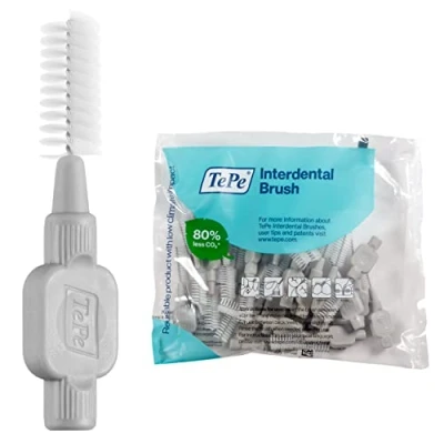 Image of TEPE Interdental Brush Original, Soft Dental for Teeth Cleaning, Pack of 25, 1.3 mm, Extra Large Gaps, Gray, Size 7