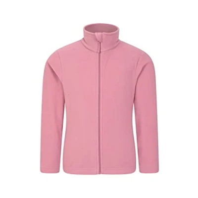 Image of Mountain Warehouse Camber II Kids Full Zip Fleece Comfy, Lightweight Sweatshirt, &amp; Anti Pill, for Boys Girls Autumn Winter, Camping, Outdoors Hiking Pink Teen Size 13 Years