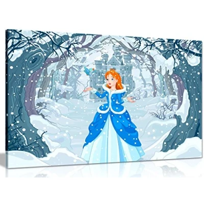 Image of Princess At Magic Winter Castle Canvas Wall Art Picture Print (18x12in)