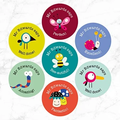 Image of Dotty about Paper Personalised Teacher Stickers Woodland Friends Pack of 70