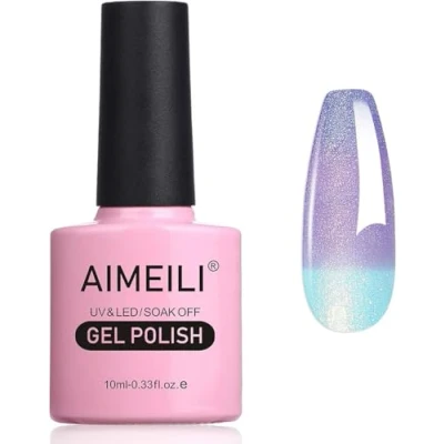 Image of AIMEILI Chameleon Gel Nail Polish, Thermal Polish Shimmer Color Changing Soak Off UV/LED for Art Salon DIY Home, Easy to Apply 10ml 003