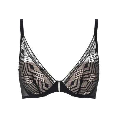 Image of Passionata Ondine Plunge BRA Triangle bra, Women&#039;s, Size: 36DD, Black