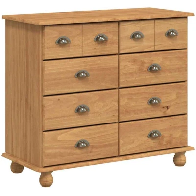 Image of vidaXL Chest of Drawers &#039;ASKIM&#039;Honey Brown 91x40x79 cm Solid Wood Pine