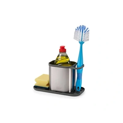 Image of Joseph Duo Sink Tidy Worktop Caddy Organiser, Sponge Holder, Stainless Steel