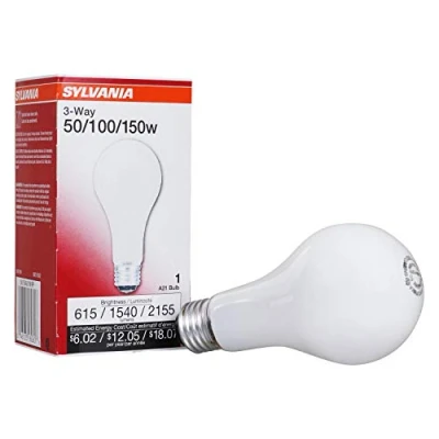 Image of Sylvania 18060 50/150A21/W/RP 3 Way Soft White Incandescent Light Bulb, 50/100/150 Watt