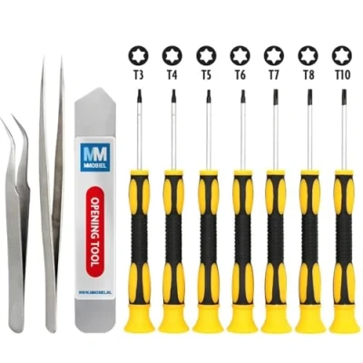 Image of MMOBIEL Repair Tool Kit Compatible with iPhone, iPad, Samsung, Tablet, Laptop, Nintendo, and More Electronics Toolkit 10 Pcs Precision Screwdriver Set Incl. Opening Tweezers