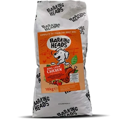 Image of Barking Heads Complete Dry Dog Food 18kg Adult All Hounder Bowl Lickin&#039; Goodness Chicken Natural Everyday Immunity &amp; Vitality Vet Approved