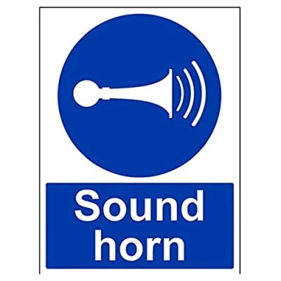 Image of V Safety Sound Your Horn Sign 300mm x 400mm Self Adhesive Vinyl