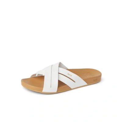 Image of Reef Women&#039;s Cushion Spring Bloom Sandal, White/Tan, 7 UK