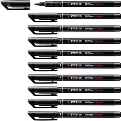 Image of Pen for Overhead Projection STABILO OHPen universal Permanent Fine Pack of 10 Black