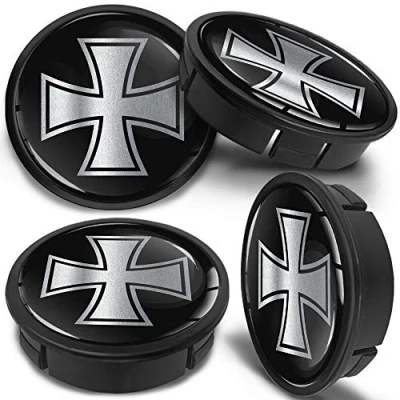 Image of SkinoEu 4 x 60mm ABS Car Alloy Wheel Centre Universal Rims Hub Center Caps Auto Tuning Logo Emblem Silver Black CXZ 6