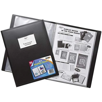Image of Black A4 flexicover 100 Pocket Display Book Presentation Folder Flexible Cover by Tiger