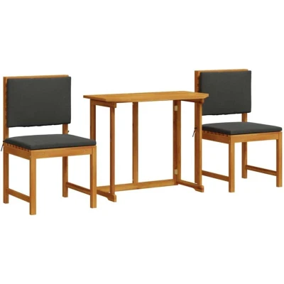 Image of vidaXL 3 Piece Garden Dining Set Solid Wood Acacia