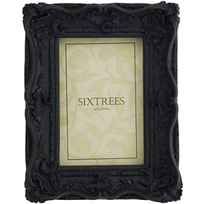 Image of Shabby Chic Style Very Ornate Black Photo Frame for 6x4 (152x102mm) Pictures by Sixtrees