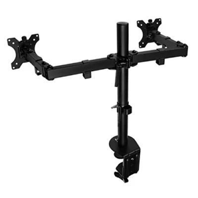 Image of Ewent EW1512 Dual Monitor Stand, Arm, Ergonomic Stands for Desks, 13 27 inch TV/Monitor Support Bracket, Adjustable Height, Tilt and Swivel, with Clamp,VESA 75X75 100X100