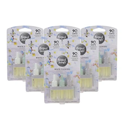 Image of Perfect Scents 6x White Flowers Air Freshener Refill Compatible with 3volution (6 Packs of 3x20ml)