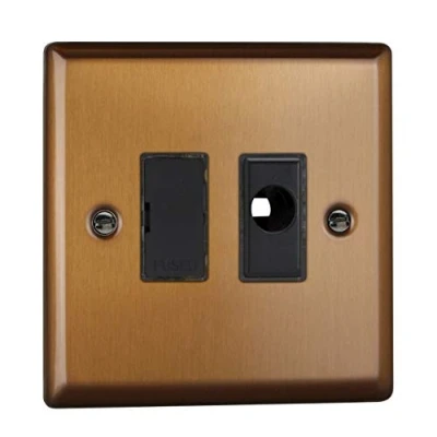 Image of Varilight Urban 13A Unswitched Fused Spur with Flex Outlet Brushed Bronze (Standard Plate)