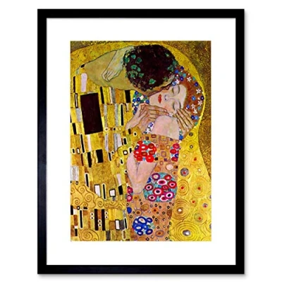 Image of Wee Blue Coo Klimt The Kiss Old Master Art Picture Framed Wall Print