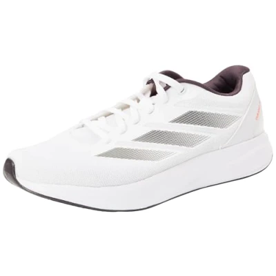 Image of adidas Unisex Duramo RC Running Shoes, Cloud White/Aurora met/Solar red, 4 UK